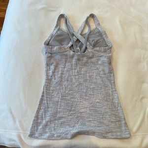 Lululemon tank top with built in bra heather white/grey. Excellent condition